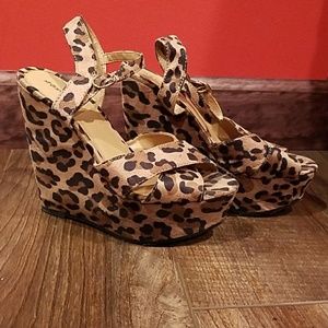 Leopard Wedge sandles